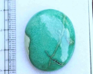 44,60 Cts 100% NATURALE TIBET TURCHESE OVALE CABOCHON PIETRA PREZIOSA SCIOLTA - Foto 1 di 4