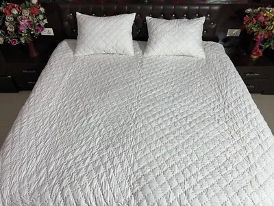 White Cotton quilt king cotton blanket cotton comforter queen bedding set - Image 1 of 4