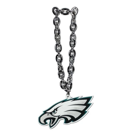New NFL Philadelphia EAGLES SILVER BIG Fan Chain Necklace Oversized Cover
