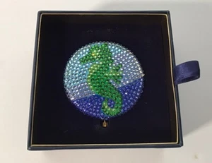 Estee Lauder Palm Beach Compact Pressed Powder Compact with rhinestone seahorse - Picture 1 of 11