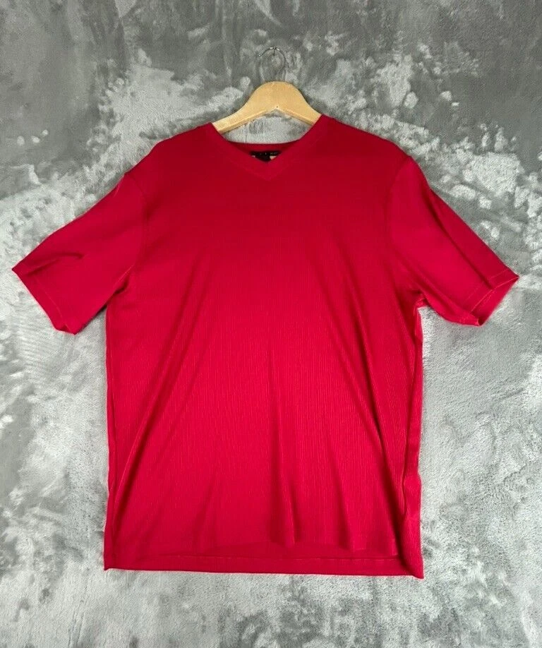 Camisa Tulliano Para Hombres Grande Roja Manga Corta Informal Calce Clásico Camisa de Golf Foto 1 de 4