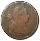 1807/6 DRAPED BUST LARGE CENT 1C - VG DETAILS -  OVERDATE COIN