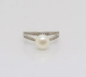 925 Sterling Silver Gemstone Jewelry Pretty Mother of Pearl Wedding Ring - Picture 1 of 6