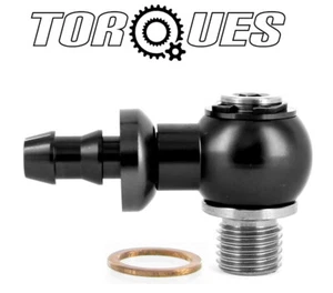 AN-4 (4AN) Push On To 7/16 Zoll x 20 UNF Edelstahl Banjo Bolzen Baugruppe SCHWARZ - Bild 1 von 3