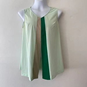Top de pijama vintage Shadowline verde sin mangas para mujer pequeño de nailon - Imagen 1 de 7