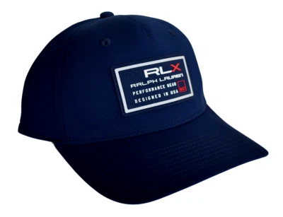 RLX RALPH LAUREN 男式标志布贴棒球/高尔夫帽帽子均码海军蓝 — 第 1/4 张图片