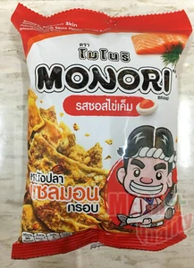 Crispy Salmon Skin Snack Salted Egg Yolk Sauce Flavour Monori Brand 15 G Omega 3 - Picture 1 of 3