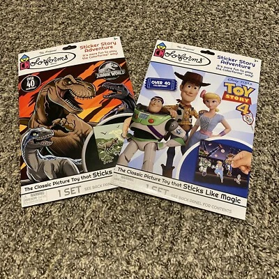2  Colorforms Fun Pack Sticker Play Sets Toy Story 4 Jurassic World - Image 1 of 4