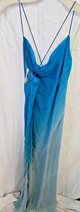 (NUOVO)Cassandra Stone Ombre Blu 8 Donna Fairy Y2K Spaghetti Strap Seta (87-2) - Foto 1 di 12