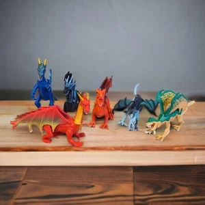 Menge 6 Kid Galaxy Poseable Dragon Figuren Mittelalter Fantasy Dragons Action - Bild 1 von 5