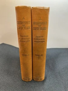 A RETROSPECT OF FIFTY YEARS 2v set by James Cardinal Gibbons - 1st ed - Catholic - Picture 1 of 24