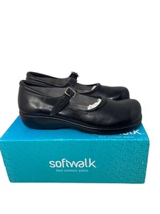 Soft Walk Mary Janes Women's Size 8 Narrow Black Jupiter Cushioned Flats - Picture 1 of 12