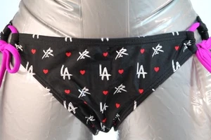 PARTE INFERIOR DE BIKINI GRÁFICO NEGRO PARA MUJER JOVEN E IMPRUDENTE TALLA GRANDE - Imagen 1 de 5
