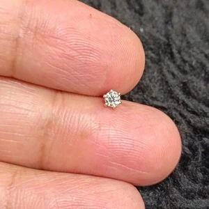 0.10CT Round Cut Natural Diamond Nose Pin Piercing For Women 14k Yellow Gold - Picture 1 of 12
