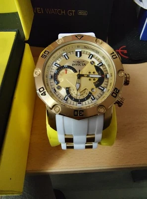 Invicta Pro Diver Scuba 23424 Gold Weiss 10 ATM 100 Meter Wasserdicht Neuwertig - Bild 1 von 4