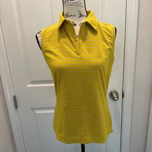 Nike Golf Women’s Sleeveless Polo Shirt Mustard Yellow/Multi Size medium NWT - Picture 1 of 11