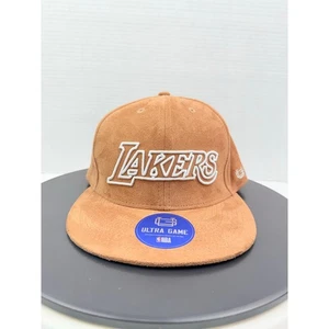 Los Angeles LA Lakers Ultra Game NBA Tan Suede Snapback Hat Cap Licensed NEW - Picture 1 of 7