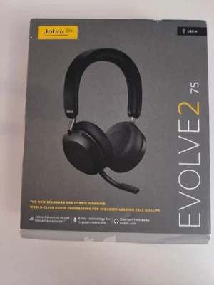 New Jabra Evolve2 75 Bluetooth Wireless Headset - Black, USB-А 27599-989-999 - Image 1 of 4