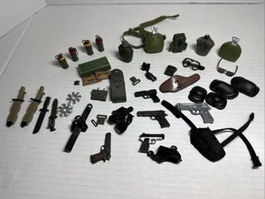GI JOE Military Soldier Accessories Handguns, Knives, Canteen, Grenades 1990’s - Picture 1 of 11