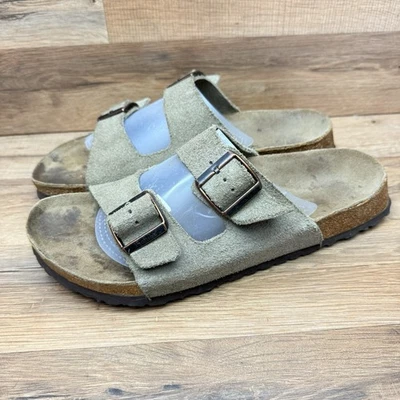 Birkenstock Size M10 Arizona Gray Soft Footbed Suede Sandals - Image 1 of 4