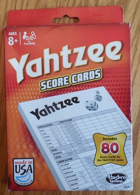 NEW/SEALED  Hasbro Gaming Authentic "YAHTZEE SCORE CARDS"  Pad of 80 Sheets - Image 1 of 3