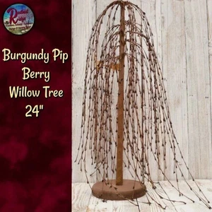 Willow Tree 24&quot; Burgundy Rice Pip Berry - Picture 1 of 4