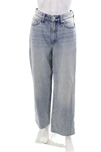 Rag & Bone Womens Cotton Jeweled Light Wash Wide-Leg Jeans Blue Size 25 - Picture 1 of 6