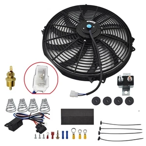  Labwork 16" Electric Radiator Fan Thermostat Wiring Switch Relay Kit 3000 CFM - Picture 1 of 13
