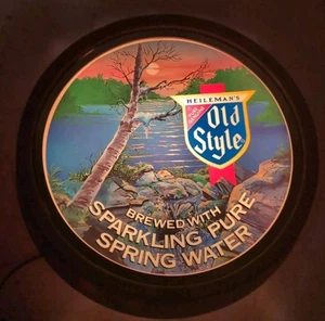 Vintage Heileman's Old Style Sparkling Pure Spring Water Light Up Beer Sign EUC - Picture 1 of 6
