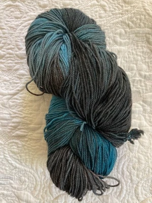 ~Malabrigo Sock Superwash Merino Wool Yarn ~ #852 Persia Charcoal Gray Teal Blue - Image 1 of 3