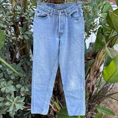 Vintage 1994 Levi’s 501 Light Wash Women’s Jeans 27x29 USA Made Distressed - Image 1 of 4