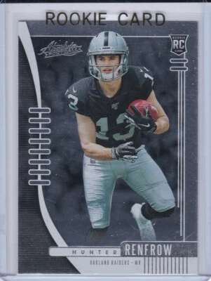 HUNTER RENFROW ROOKIE CARD Leas Vegas Raiders Football 2019 PANINI ABSOLUTE RC - Image 1 of 2