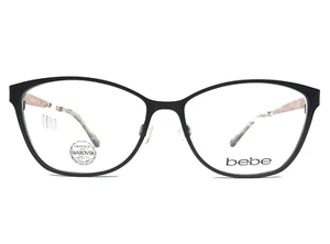 Bebe Eyeglasses Frame BB5171 001 Jet Matte Black Rose Gold Swarovski 52-15-140 - Picture 1 of 13