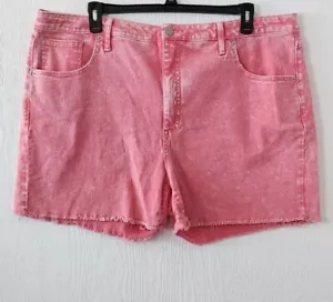 Terra & Sky Women size 24W Raw Hem Cut Off Denim Shorts Acid Washed (60) - Picture 1 of 8
