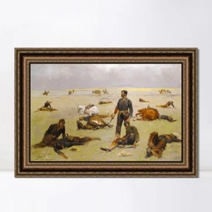 Lona enmarcada estampado de Giclee lo que ha costado una vaca sin marca de Frederic Remington - Imagen 1 de 16