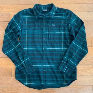 Camisa Columbia Para Hombre M Estándar Exterior Elementos Ii Franela Botones Pesados Verde - Imagen 1 de 7