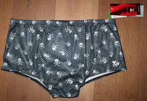 TYR Men's 34 Large Black Silver SKULL Swim Suit Trainer Polymesh Made in USA New - Picture 1 of 9