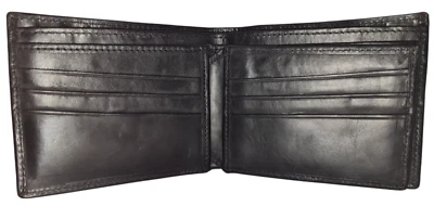 Men's Premium Cow Grain Leather Tri Fold Handmade Wallet, Color: Black,  GW106 - Image 1 of 4