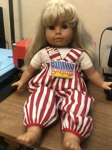 ZAPF BONNIE TALKING DOLL SOFT BODY 1995 BLONDE BLUE EYES MSG** BATTERY BACK - Picture 1 of 11