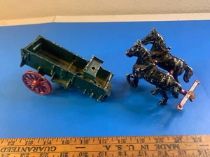Cast Iron toys a wagon and horses for parts Made in USA Antique - Picture 1 of 4