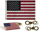 16x24 Embroidered 100% Cotton USA American Flag 16"x24" Banner Frame Pin Clips 