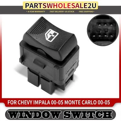 Interruptor de ventana eléctrica derecho pasajero para Chevy Monte Carlo 00-05 Impala 2000-2005 Foto 1 de 4