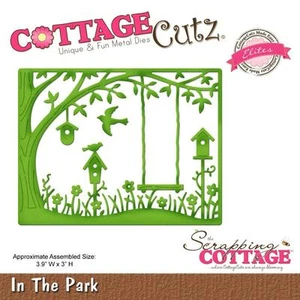 CottageCutz Elites Die IN THE PARK   3.9" X 3"  Background  Birdhouse Tree Trunk - Picture 1 of 1