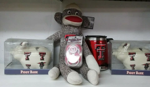 TEXAS TECH Red Raiders 2 Piggy Banks, Sock Monkey, Tumbler & Pacifiers......2G13 Cover