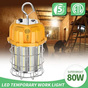 80 Watt LED Temporary Work Light Industrial Jobsite Construction Lights Portable - Picture 1 of 10