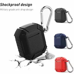 For Apple AirPods 1 2 Sports Charging Rugged Armor Protective Case Carabiner - Picture 1 of 5