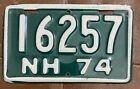 New Hampshire 1974 MOTORCYCLE License Plate # 16257