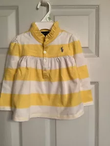 NWT Ralph Lauren baby shirt yellow/white stripe size 18 months - Picture 1 of 4