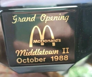 Vintage McDonald's France Glass Bowl 1988 Middletown RI Grand Opening Gold Leaf - Picture 1 of 6