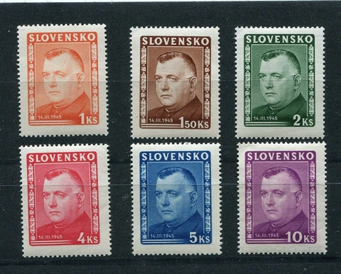 SLOVAKIA WW2 GERMAN PUPPET STATE 1945 PRESIDENT TISO SCOTT 110-115 PERFECT MNH Cover